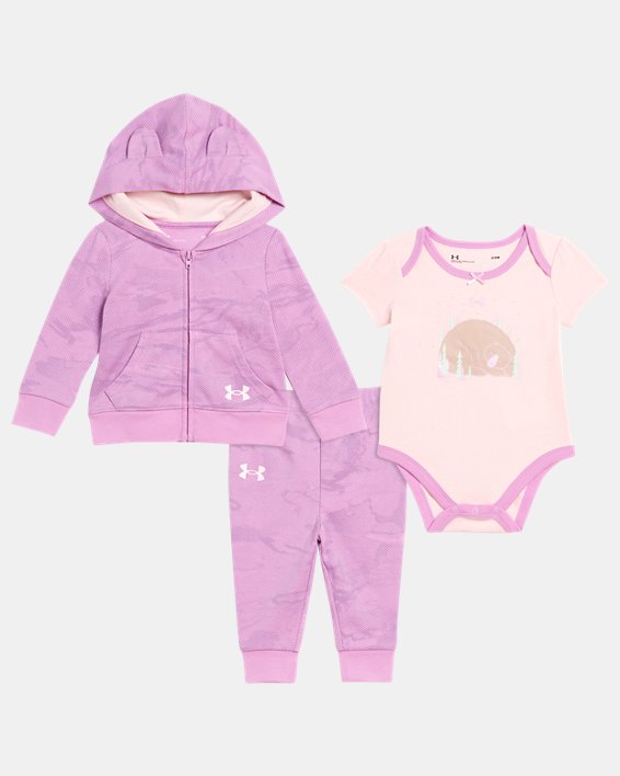 Girls' Infant UA Baby Bear 3-Piece Set, Purple, pdpMainDesktop image number 0